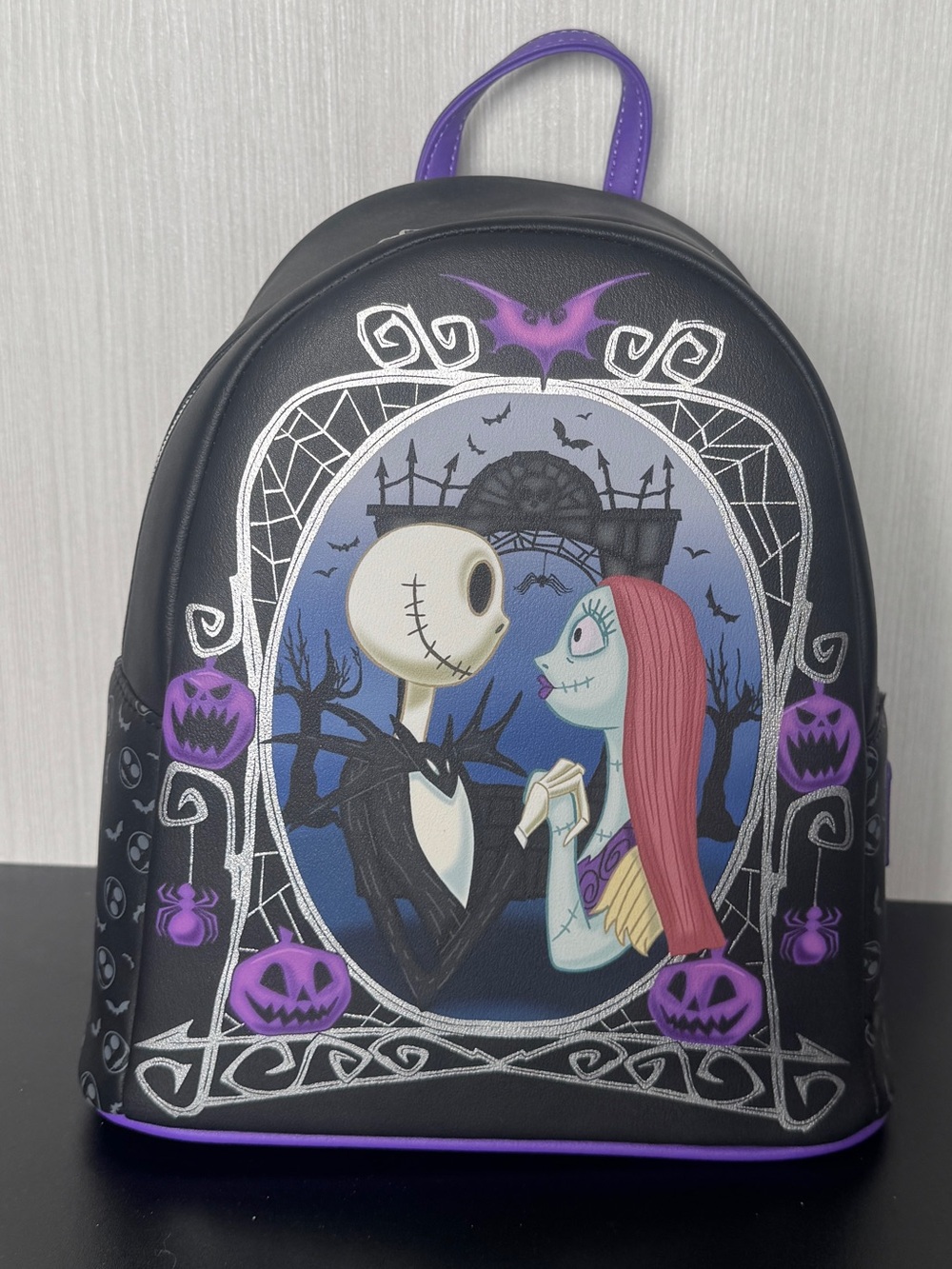 NWT | Loungefly NBC Jack & Sally Pumpkin Frame Backpack